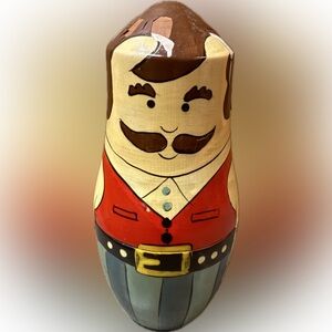 Vintage Hand-Painted Russian Family Nesting Doll | 5 piece Set